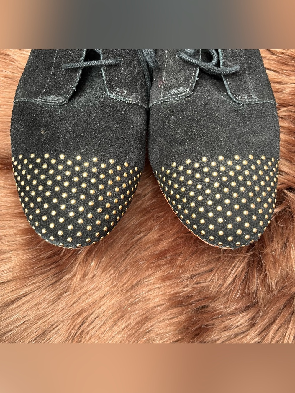 Loeffler Randall "Mamie" Black Suede Gold Studded Booties - Picture 9 of 14